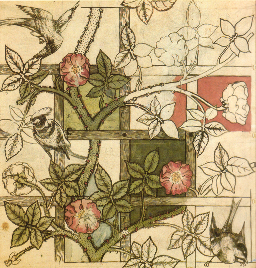 William Morris's Trellis wallpaper, 1862