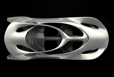 Top view of the Mercedes ‘Aesthetic 125’ sculpture
